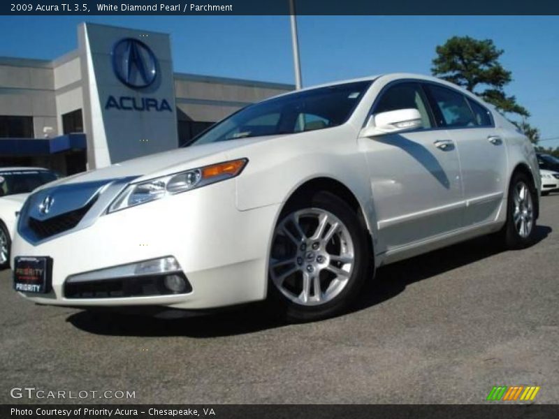 White Diamond Pearl / Parchment 2009 Acura TL 3.5