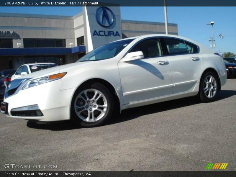 White Diamond Pearl / Parchment 2009 Acura TL 3.5