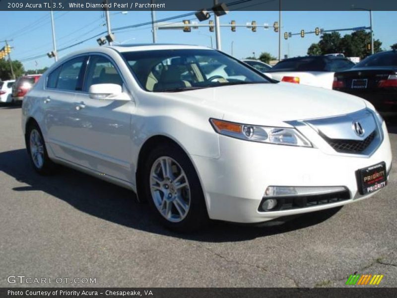 White Diamond Pearl / Parchment 2009 Acura TL 3.5