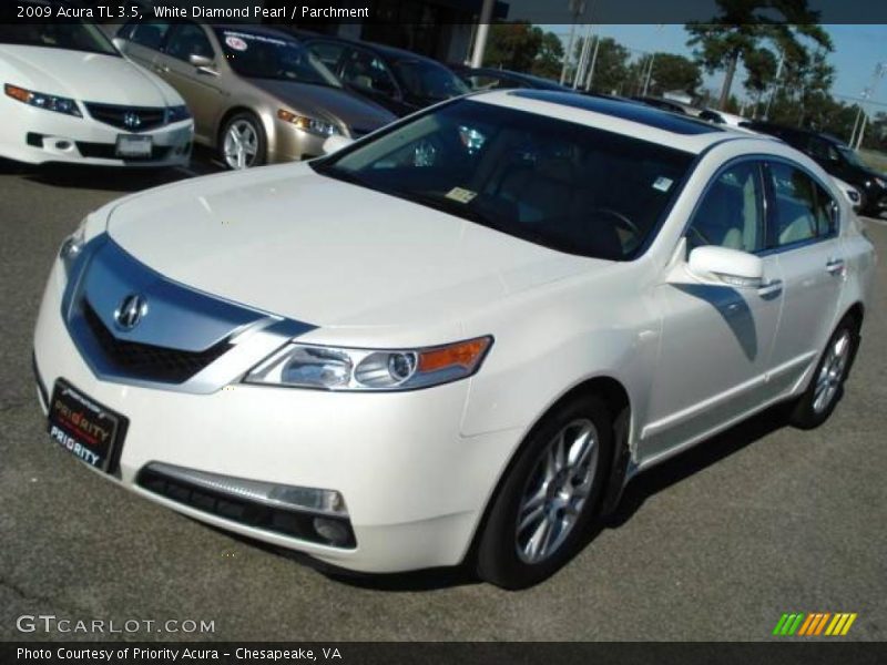 White Diamond Pearl / Parchment 2009 Acura TL 3.5