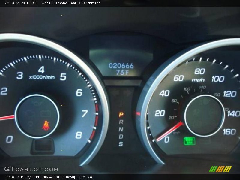 White Diamond Pearl / Parchment 2009 Acura TL 3.5