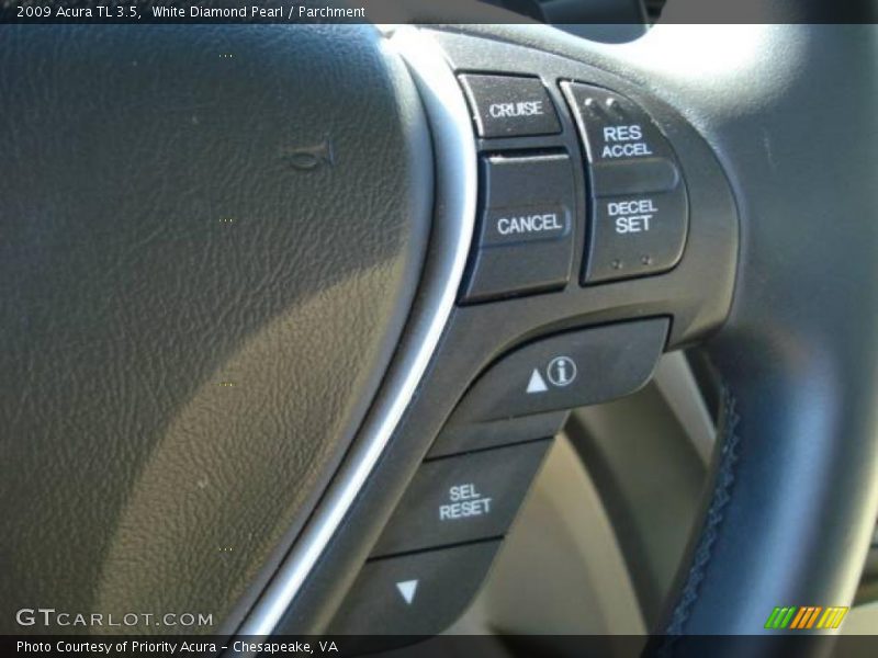 White Diamond Pearl / Parchment 2009 Acura TL 3.5
