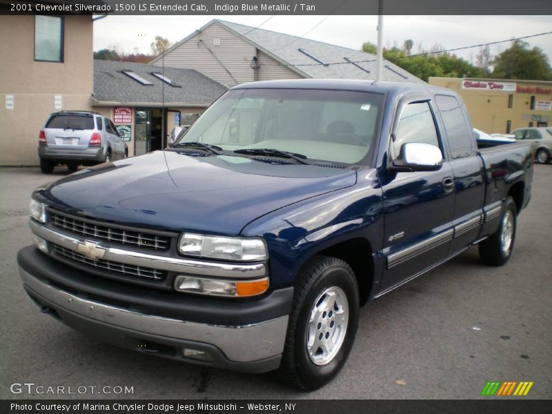 Indigo Blue Metallic / Tan 2001 Chevrolet Silverado 1500 LS Extended Cab