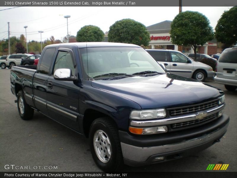Indigo Blue Metallic / Tan 2001 Chevrolet Silverado 1500 LS Extended Cab