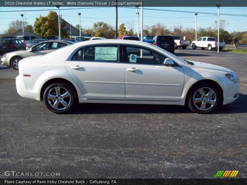 White Diamond Tricoat / Cocoa/Cashmere 2010 Chevrolet Malibu LT Sedan