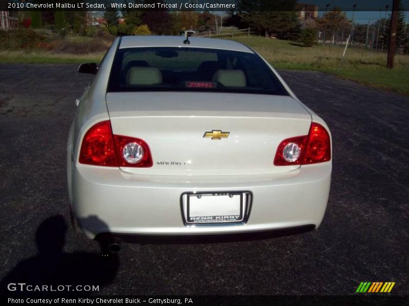White Diamond Tricoat / Cocoa/Cashmere 2010 Chevrolet Malibu LT Sedan