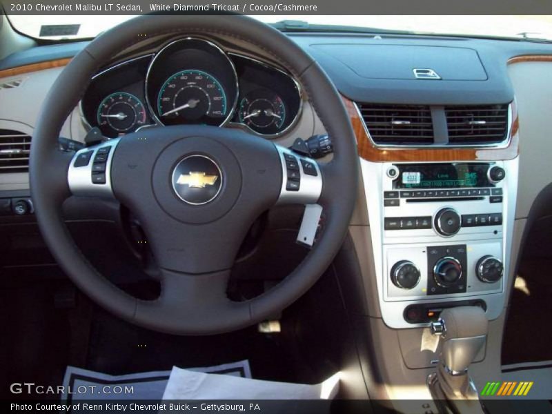White Diamond Tricoat / Cocoa/Cashmere 2010 Chevrolet Malibu LT Sedan