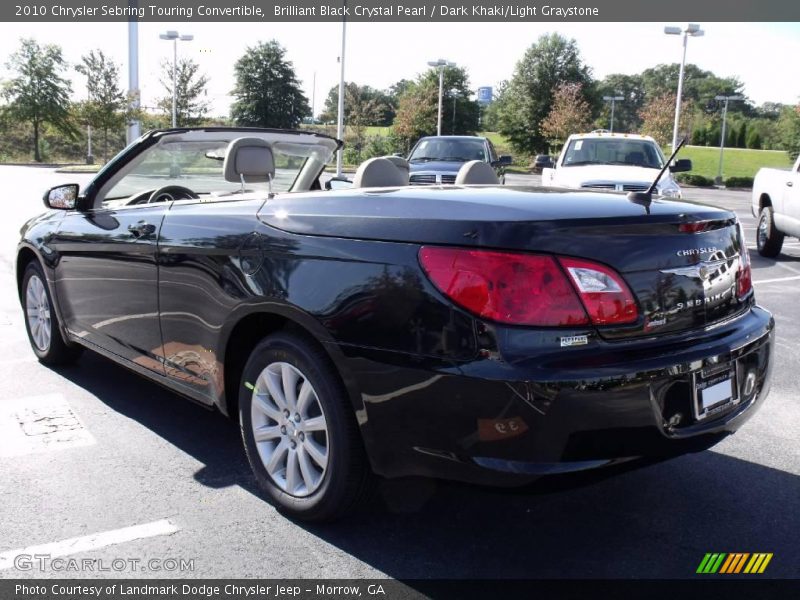 Brilliant Black Crystal Pearl / Dark Khaki/Light Graystone 2010 Chrysler Sebring Touring Convertible