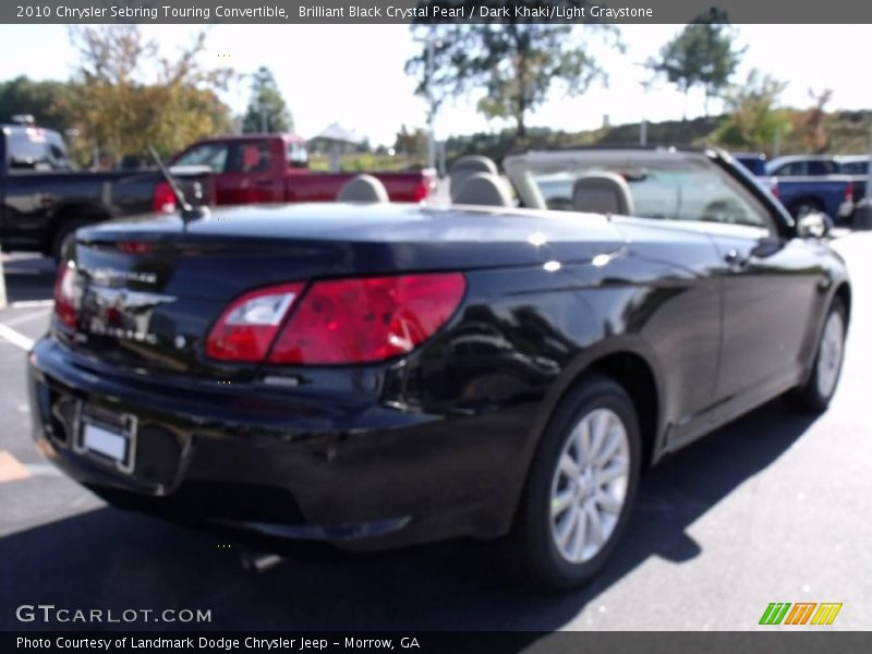 Brilliant Black Crystal Pearl / Dark Khaki/Light Graystone 2010 Chrysler Sebring Touring Convertible