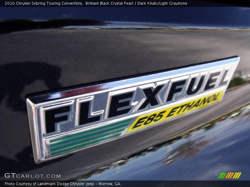 Brilliant Black Crystal Pearl / Dark Khaki/Light Graystone 2010 Chrysler Sebring Touring Convertible