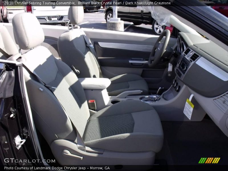 Brilliant Black Crystal Pearl / Dark Khaki/Light Graystone 2010 Chrysler Sebring Touring Convertible