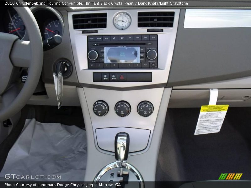 Brilliant Black Crystal Pearl / Dark Khaki/Light Graystone 2010 Chrysler Sebring Touring Convertible
