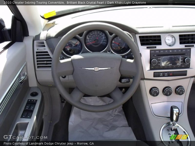 Brilliant Black Crystal Pearl / Dark Khaki/Light Graystone 2010 Chrysler Sebring Touring Convertible