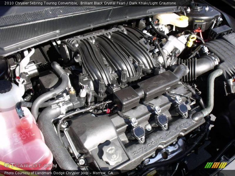 Brilliant Black Crystal Pearl / Dark Khaki/Light Graystone 2010 Chrysler Sebring Touring Convertible