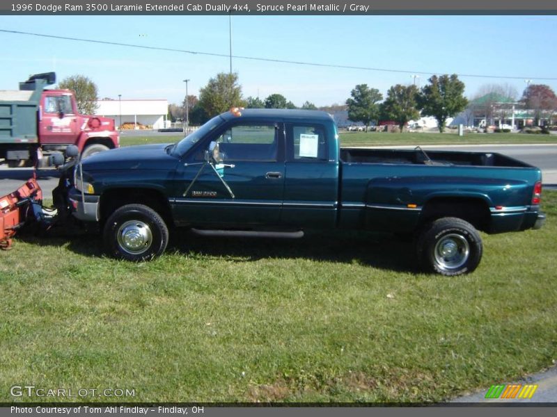 Spruce Pearl Metallic / Gray 1996 Dodge Ram 3500 Laramie Extended Cab Dually 4x4