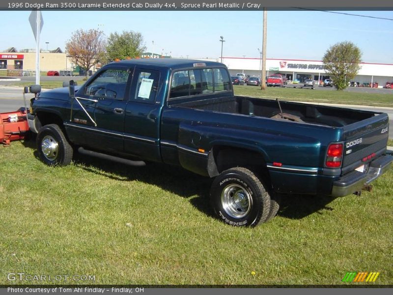 Spruce Pearl Metallic / Gray 1996 Dodge Ram 3500 Laramie Extended Cab Dually 4x4