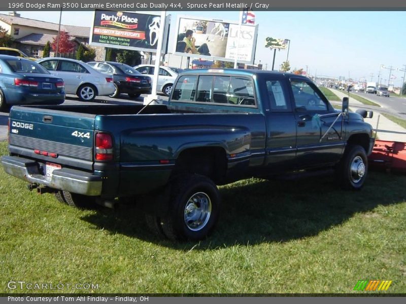 Spruce Pearl Metallic / Gray 1996 Dodge Ram 3500 Laramie Extended Cab Dually 4x4