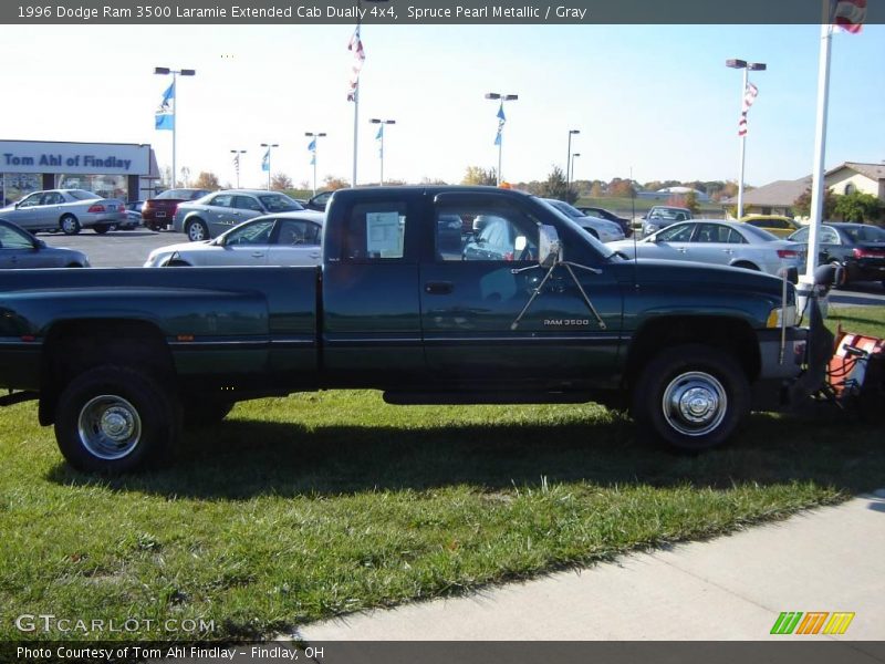 Spruce Pearl Metallic / Gray 1996 Dodge Ram 3500 Laramie Extended Cab Dually 4x4