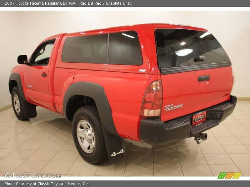 Radiant Red / Graphite Gray 2007 Toyota Tacoma Regular Cab 4x4