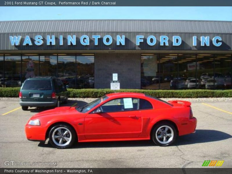 Performance Red / Dark Charcoal 2001 Ford Mustang GT Coupe