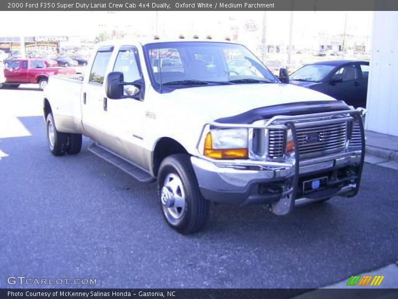 Oxford White / Medium Parchment 2000 Ford F350 Super Duty Lariat Crew Cab 4x4 Dually
