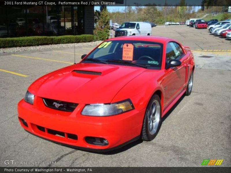 Performance Red / Dark Charcoal 2001 Ford Mustang GT Coupe