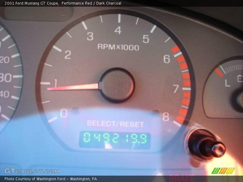 Performance Red / Dark Charcoal 2001 Ford Mustang GT Coupe