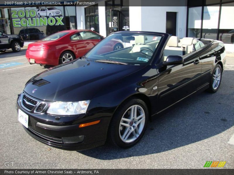 Black / Parchment 2007 Saab 9-3 2.0T Convertible