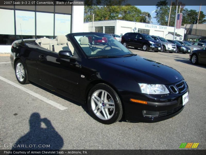 Black / Parchment 2007 Saab 9-3 2.0T Convertible