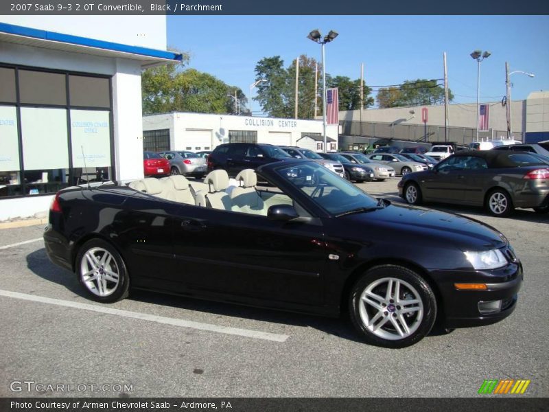 Black / Parchment 2007 Saab 9-3 2.0T Convertible