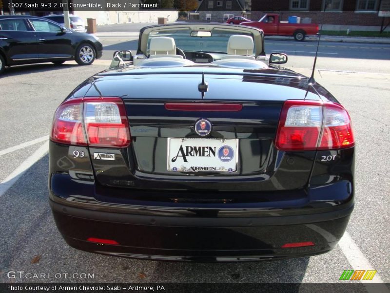 Black / Parchment 2007 Saab 9-3 2.0T Convertible