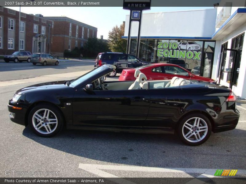 Black / Parchment 2007 Saab 9-3 2.0T Convertible
