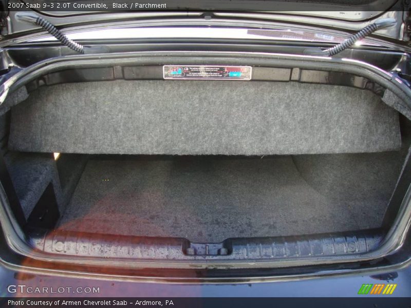 Black / Parchment 2007 Saab 9-3 2.0T Convertible