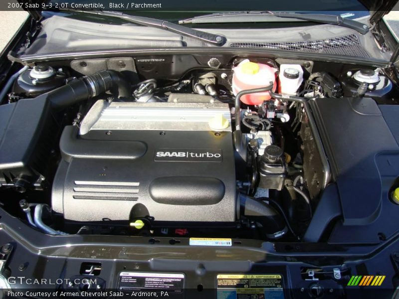 Black / Parchment 2007 Saab 9-3 2.0T Convertible