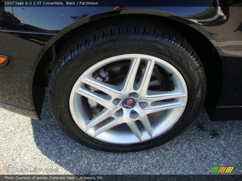 Black / Parchment 2007 Saab 9-3 2.0T Convertible