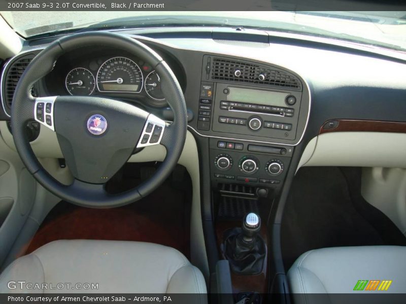 Black / Parchment 2007 Saab 9-3 2.0T Convertible