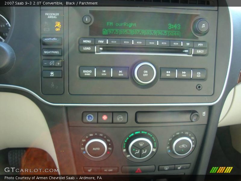 Black / Parchment 2007 Saab 9-3 2.0T Convertible