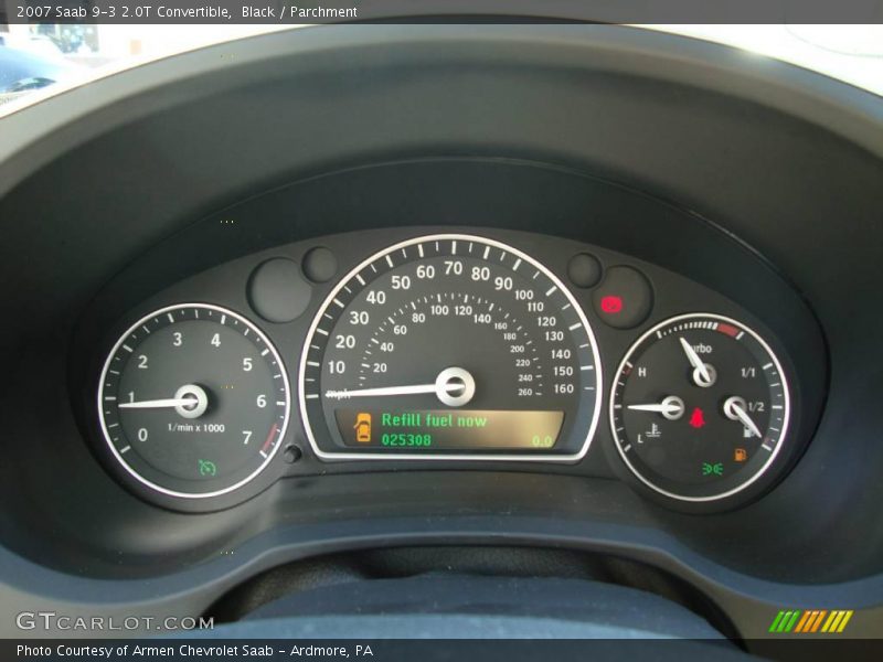 Black / Parchment 2007 Saab 9-3 2.0T Convertible