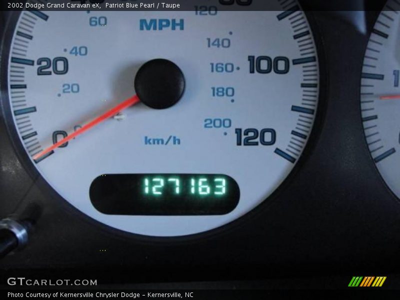 Patriot Blue Pearl / Taupe 2002 Dodge Grand Caravan eX