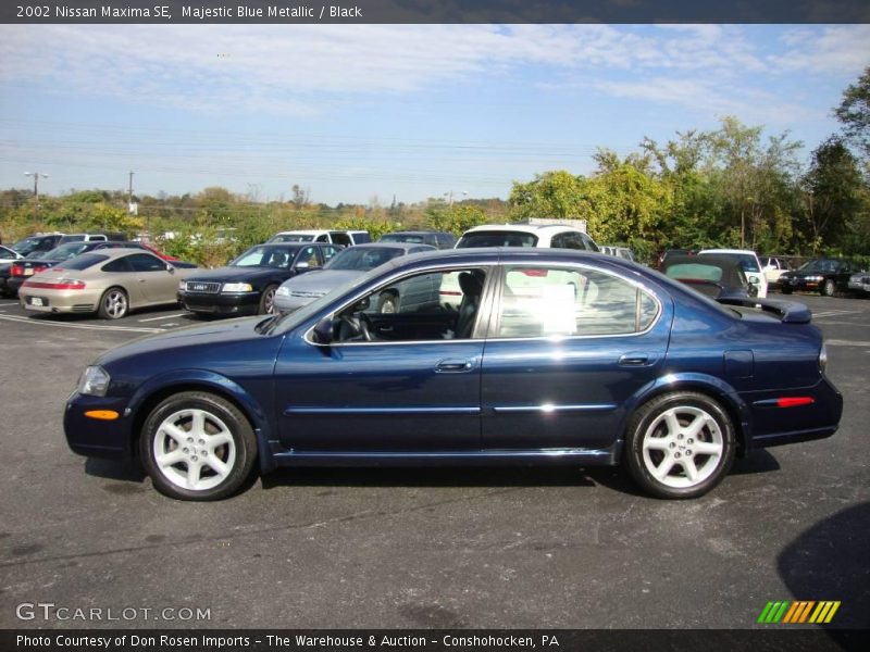 Majestic Blue Metallic / Black 2002 Nissan Maxima SE