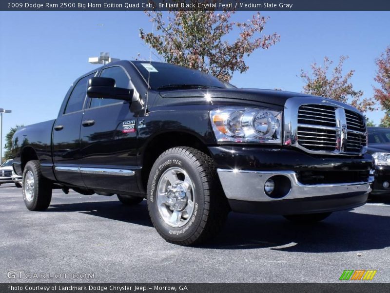 Brilliant Black Crystal Pearl / Medium Slate Gray 2009 Dodge Ram 2500 Big Horn Edition Quad Cab