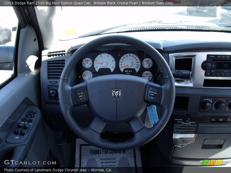 Brilliant Black Crystal Pearl / Medium Slate Gray 2009 Dodge Ram 2500 Big Horn Edition Quad Cab
