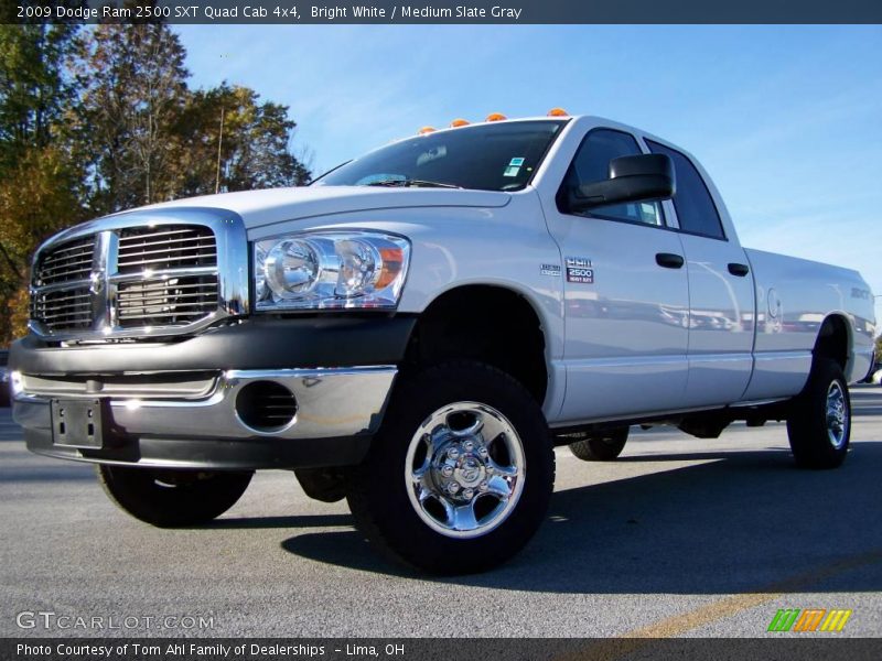 Bright White / Medium Slate Gray 2009 Dodge Ram 2500 SXT Quad Cab 4x4