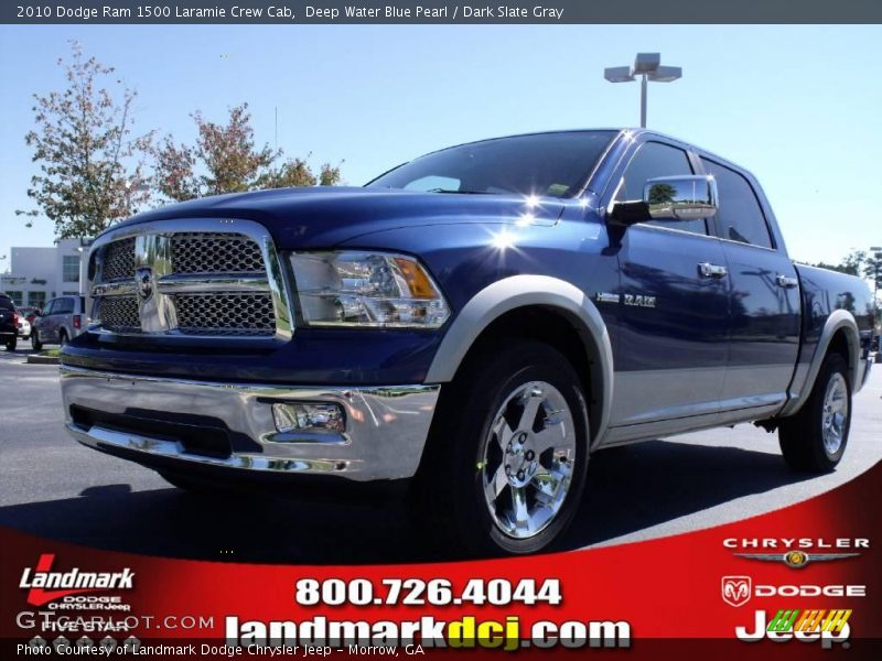 Deep Water Blue Pearl / Dark Slate Gray 2010 Dodge Ram 1500 Laramie Crew Cab