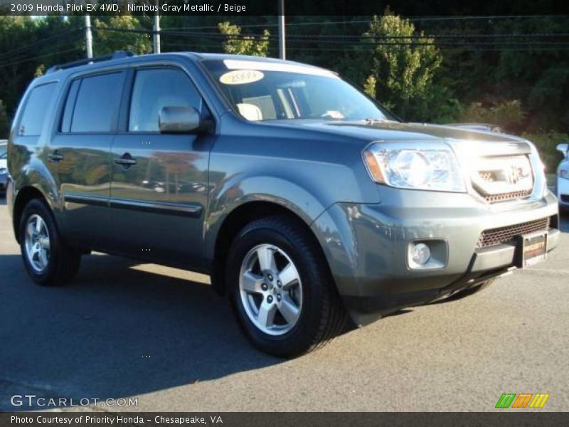 Nimbus Gray Metallic / Beige 2009 Honda Pilot EX 4WD