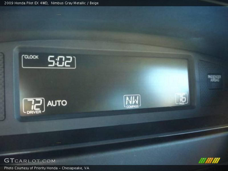 Nimbus Gray Metallic / Beige 2009 Honda Pilot EX 4WD