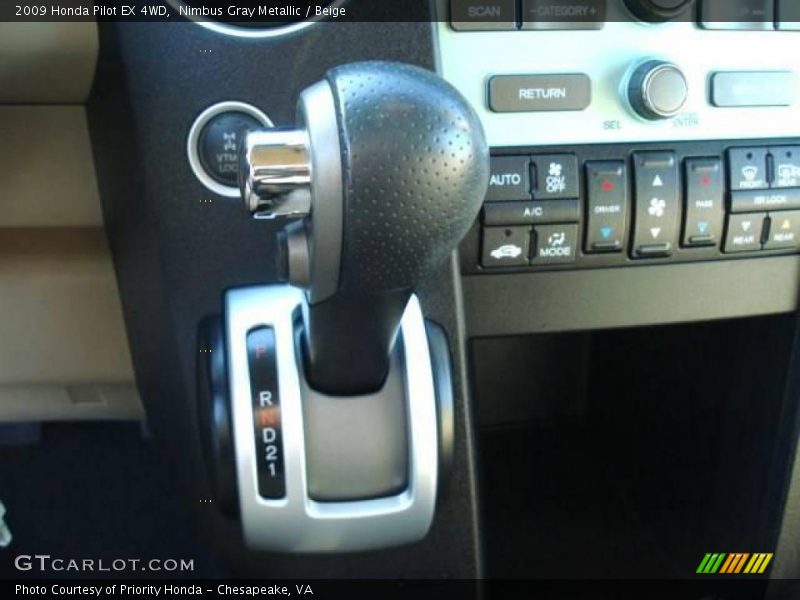 Nimbus Gray Metallic / Beige 2009 Honda Pilot EX 4WD