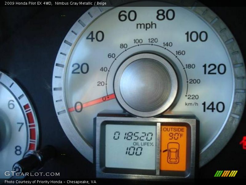 Nimbus Gray Metallic / Beige 2009 Honda Pilot EX 4WD