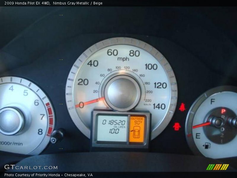 Nimbus Gray Metallic / Beige 2009 Honda Pilot EX 4WD