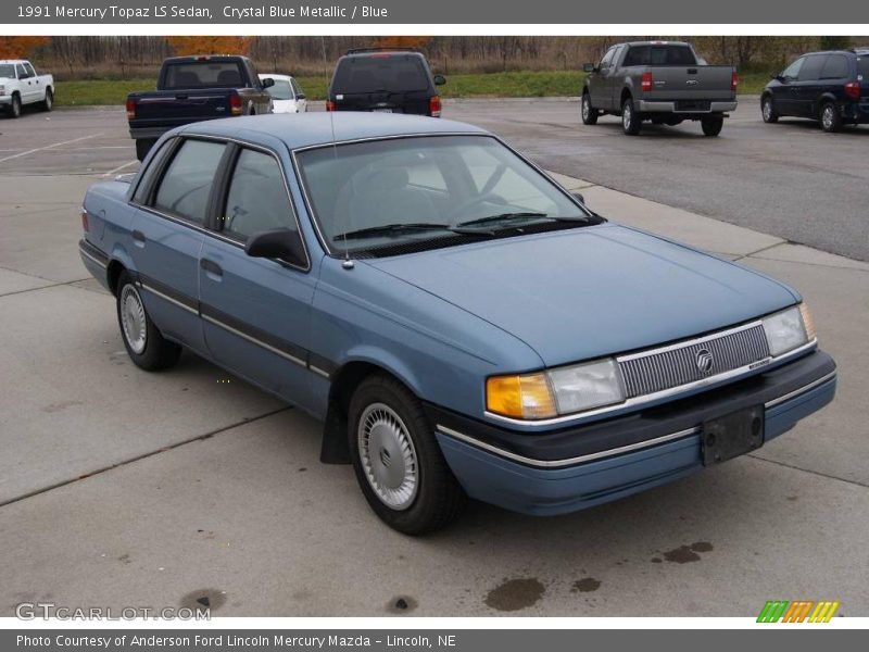 Crystal Blue Metallic / Blue 1991 Mercury Topaz LS Sedan